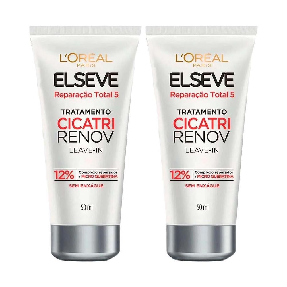 Kit c/ 2 Leave-in Tratamento Cicatri Renov Loreal Paris 50ml em Oferta na Shopee