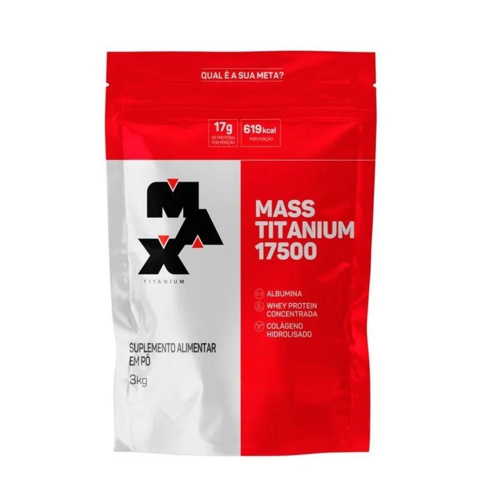 Hiper Calórico Max Titanium  Mass Titanium 17500 3kg Premium