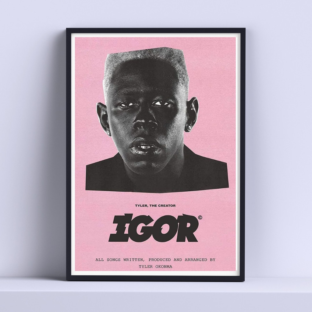 Quadro Decorativo 32x24 Cm Com Moldura Tyler The Creator Igor  Listo P Colgar Com Moldura Preta Decorar Moderno 2024 Exclusivo