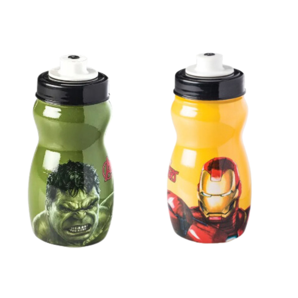 Garrafa Squeeze Infantil Hulk/ Homem De Ferro Plástico 300ml - Plasúti