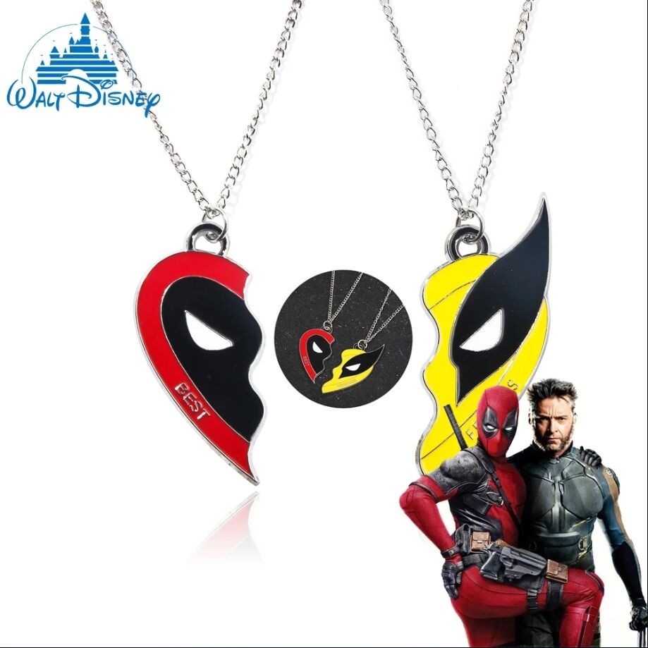 Novo 1 Par Deadpool E Wolverine Half Love Heart Matching Pendant Melhor Colar De Amigos Amizade