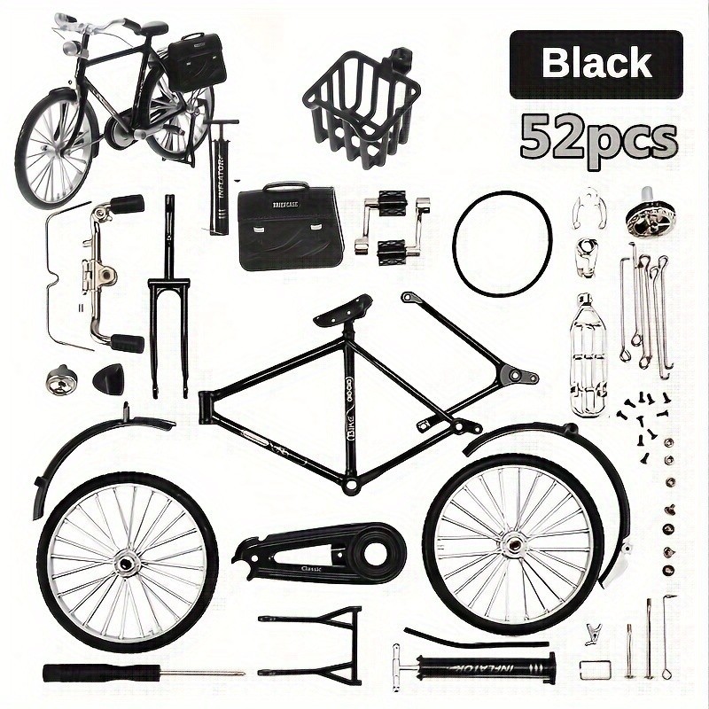 Mini Bicicleta De Faça-Você-Mesmo Modelo Retro Simulação De Metal Montagem De Brinquedos De Coleção Educacional Para Crianças Presentes