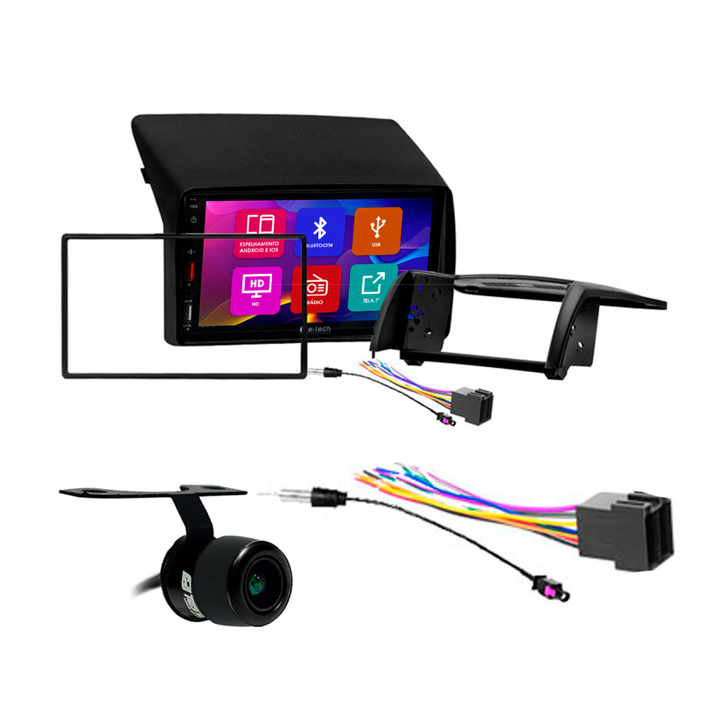 Kit Multimidia 7 Pol Ducato 2006 A 2017 Boxer 2006 A 2016 Jumper 2010 A 2020 Android Auto Carplay Qa+ 2 Din Preto