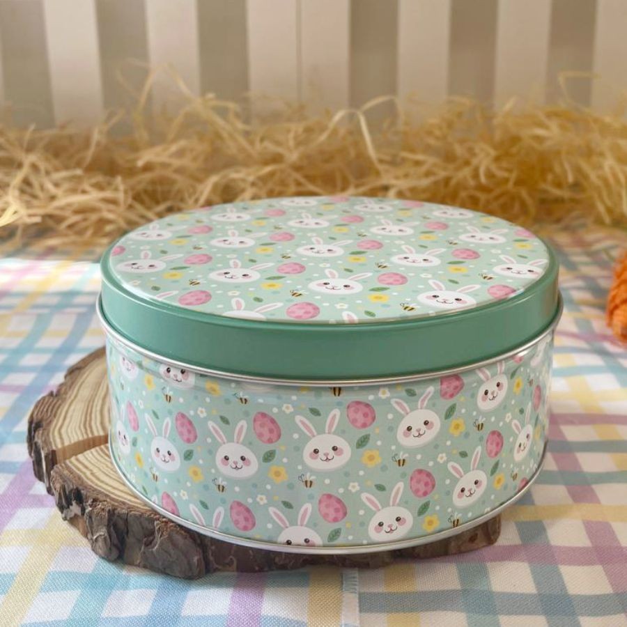 Lata Redonda de Páscoa - Coelho da Páscoa - G 20cm - 1 unidade - Rizzo - Home & Living