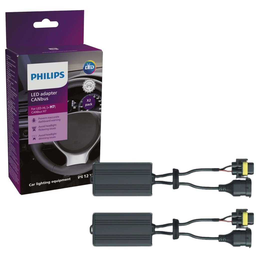 PAR DE CANCELLER PHILIPS CANBUS LED H7 12V em Oferta na Shopee