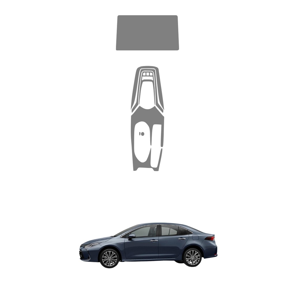 Película PPF Proteção Kit Console Central Console do Ar Toyota Corolla Altis Premium Hybrid 2026 TPU Anti Risco