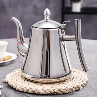 Bule De Aço Inoxidável Com Flor Dourada Chaleira De Chá De Boca Longa Alça Indução De Fundo Plano Filtro Boas-Vindas em Oferta na Shopee