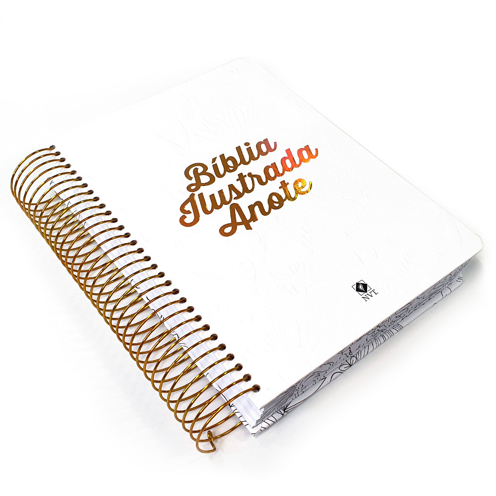 Bíblia Ilustrada Anote Tela Branca | NVT | Capa Dura Espiral em Oferta na Shopee