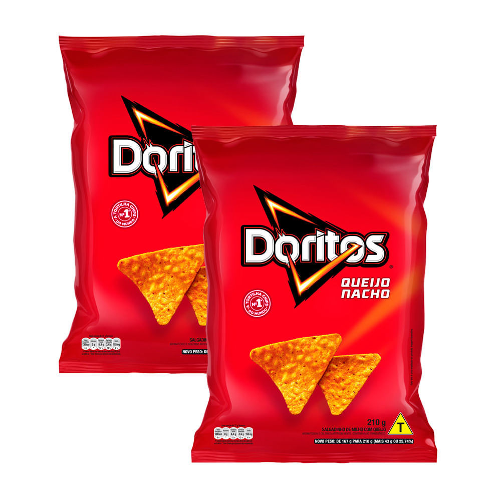 Kit 2 Doritos Elma Chips Sabor Queijo Nacho 210g em Oferta na Shopee