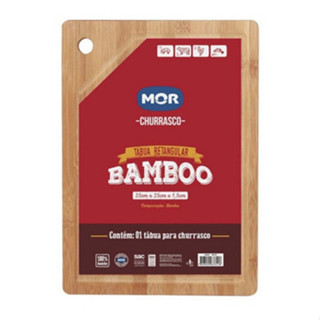 Bamboo Tabua Retangular De Corte Carne 30x20cm Cor Marrom Mor em Oferta na Shopee