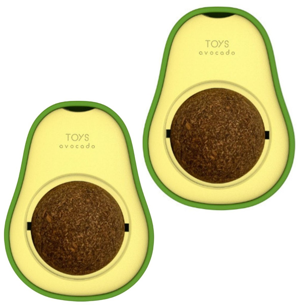 Kit 2 Abacate com Catnip para Gato Gatos Pet Brinquedo Interativo Erva Relaxante com Adesivo Cola