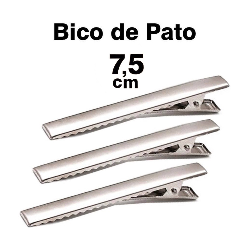 Garra Presilha Bico De Pato Jacare Grampo 7.5 CM Unidades 50/100 unidades