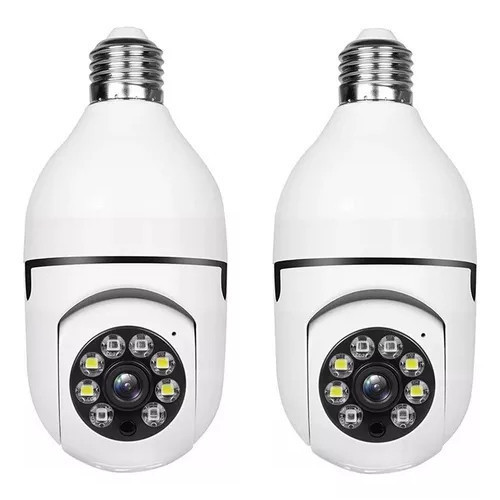 Kit 2 Unidades Câmera Bulbo Home Panorama Wifi IP Security Câmera APP Yoosee
