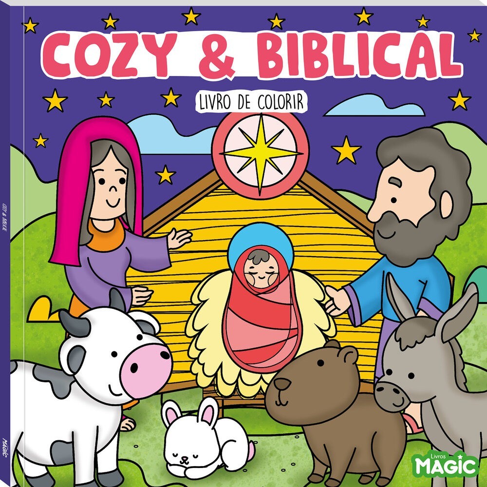 Livro Tik Tok Cozy and Biblical com 24 Desenhos - Livro de Colorir