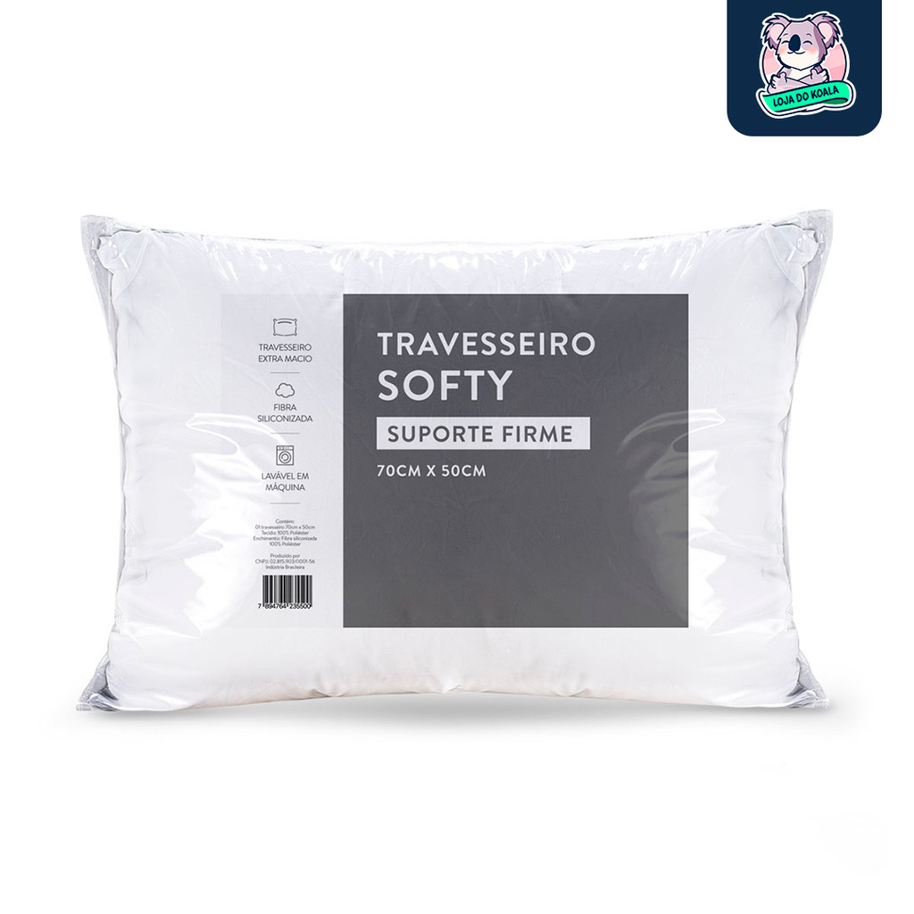 Travesseiro Soft Suporte Firme Fibras Siliconizadas Toque Extra Macio 70cm x 50 cm em Oferta na Shopee
