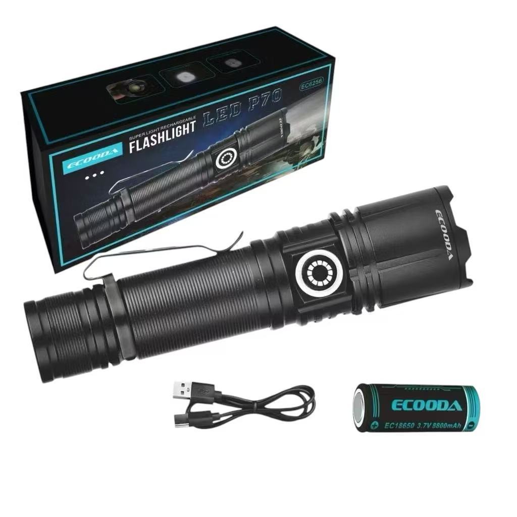 Lanterna Tática Led-P70 Ecooda Profissional Recarregavel Camping Lâmpada De Iluminação De Longa Altitude em Oferta na Shopee