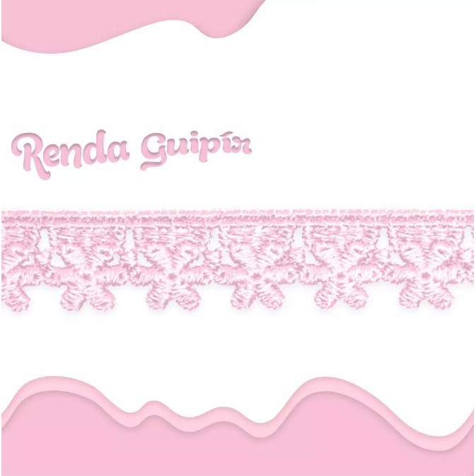 Renda Guipir CHL-652 1.5 Cm -  Rolo C/13.7 Metros Cor:Rosa-Bebe-132
