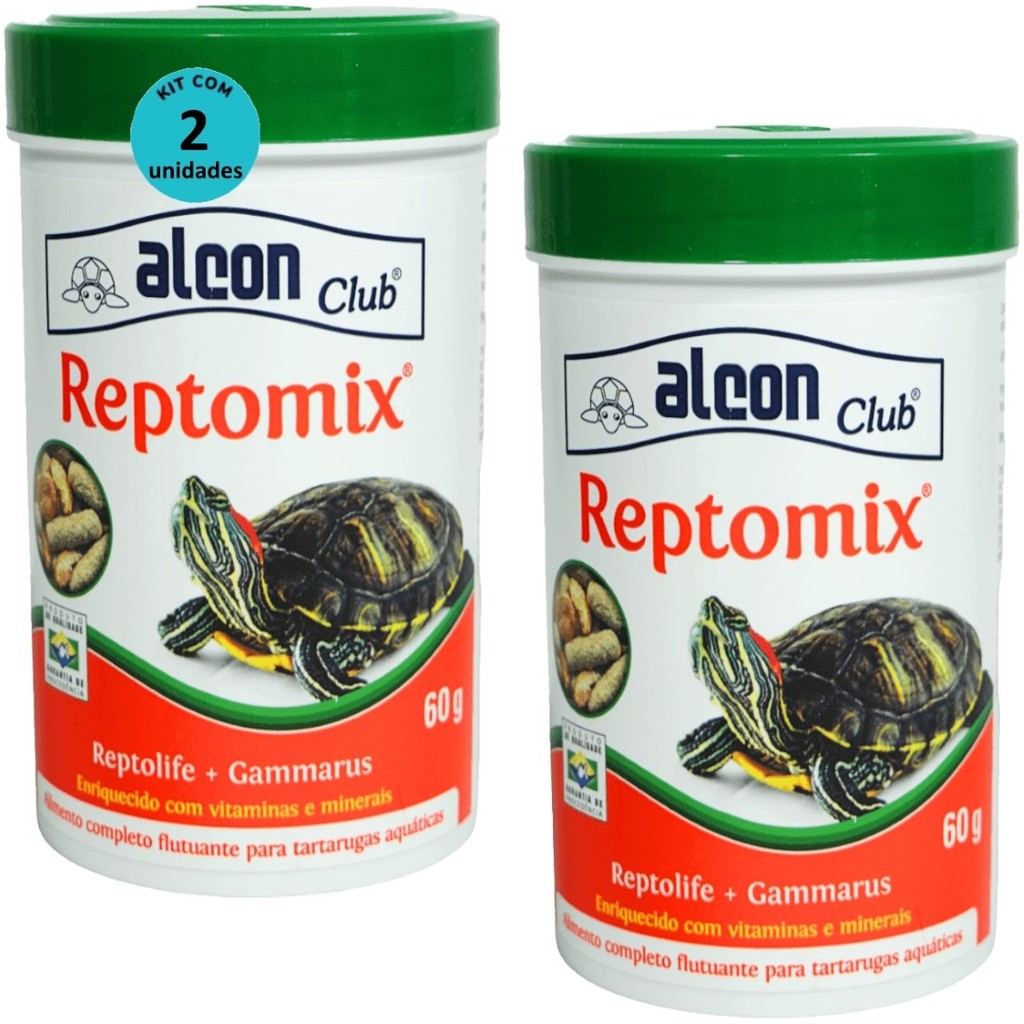 Ração Alcon Club Reptomix 60g Ração Para Tartarugas Aquáticas Kit Com 2