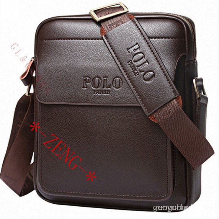 GLCHENG Bolsa POLO Homem " Saco De Couro Genuína Para Mochila A Tiracolo Lateral em Oferta na Shopee