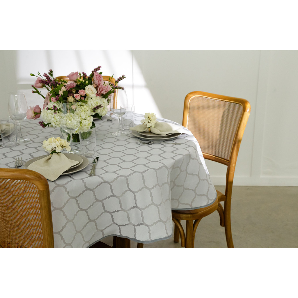 Toalha De Mesa Impermeável 4 Lugares 6 Lugares Redonda 1,70m Jacquard