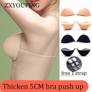 ZXYOUPING Soutien Sem Fio De 5cm De Espessura , De Silicone À Prova D'água Alças Invisível Para Mulher Reutilizável E D'água Peitos Pequenos Cobertura De Mamilos