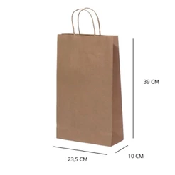 10~50 SACOLA KRAFT 23,5 X 10 X 39 -(LC) REF:0053 (CHOCO)
