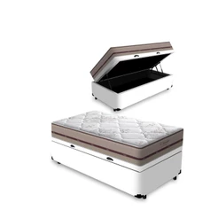 Cama Box com Baú + Colchão de Molas Ensacadas D'Angelis Classic Solteiro 88cm