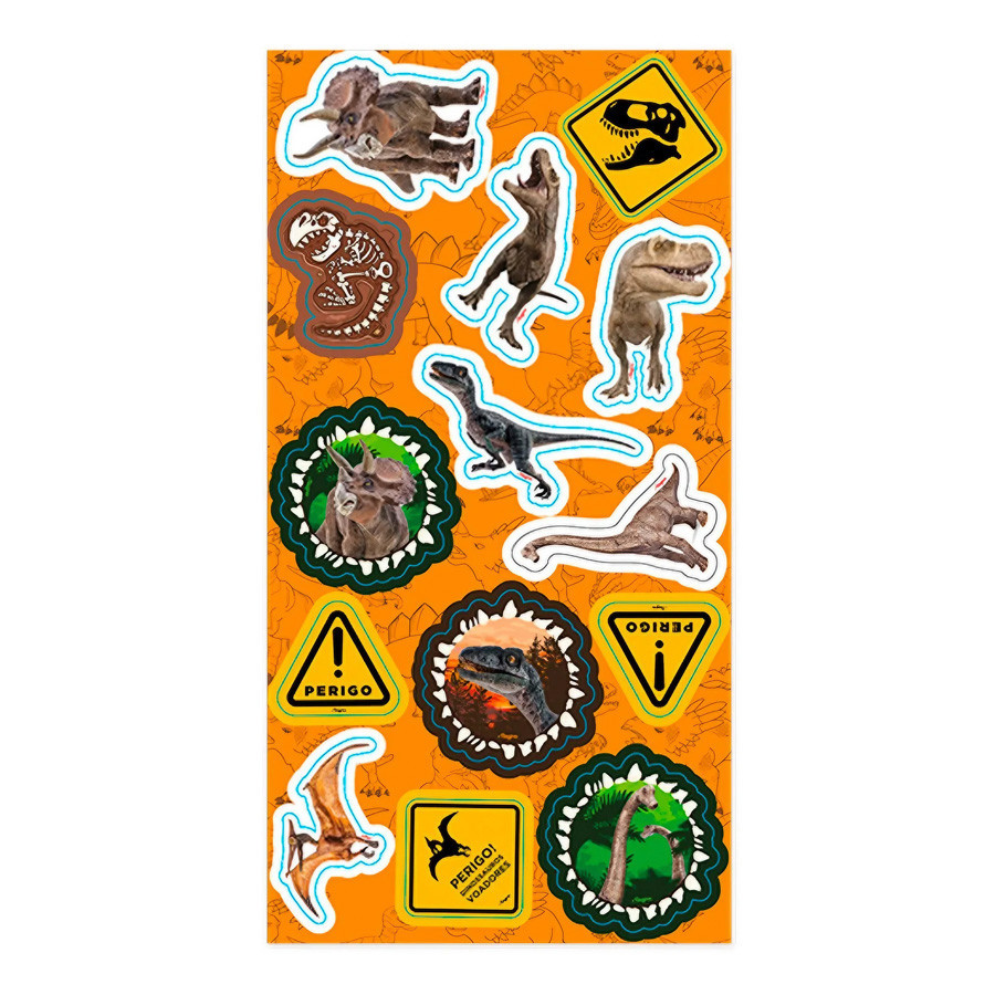 Cartela Adesiva - Dinossauro - 14 unidades - Regina - Rizzo em Oferta na Shopee