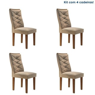 Conjunto 4 Cadeiras para Sala de Jantar Germany Chocolate em Oferta na Shopee