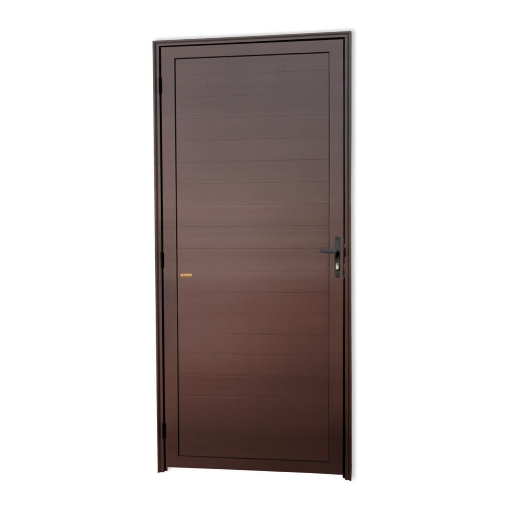 Porta de Alumínio Lambril Super 25 210cm X 70cm Brimak Abertura Direita Corten em Oferta na Shopee