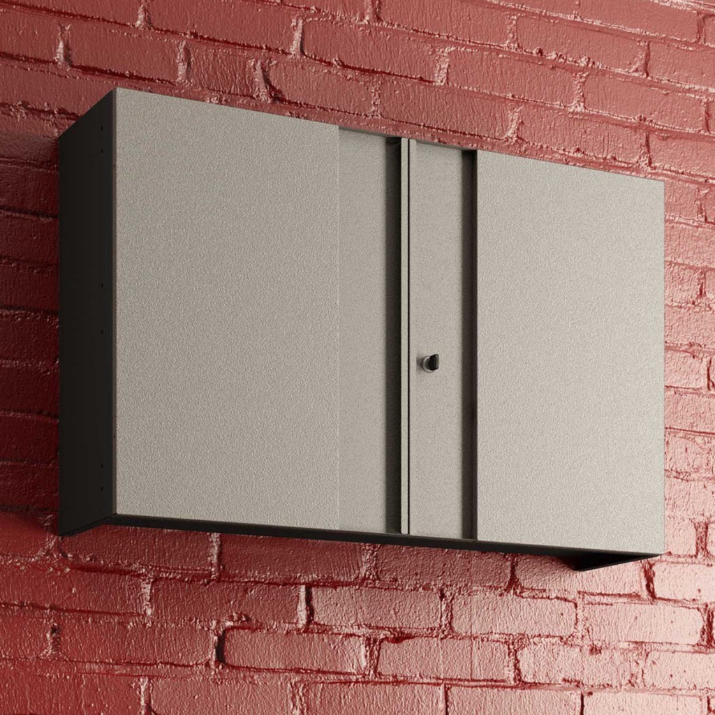 Armário Aéreo de Cozinha em Aço Multibox 2 Portas Cinza/Preto - Telasul em Oferta na Shopee