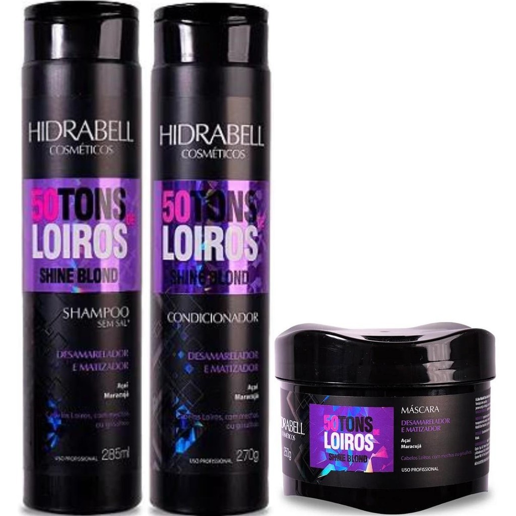 Kit Hidrabel 50 Tons de Loiros - Shampoo 285ml + Condicionador 270g + Mascara 250g  - Reds