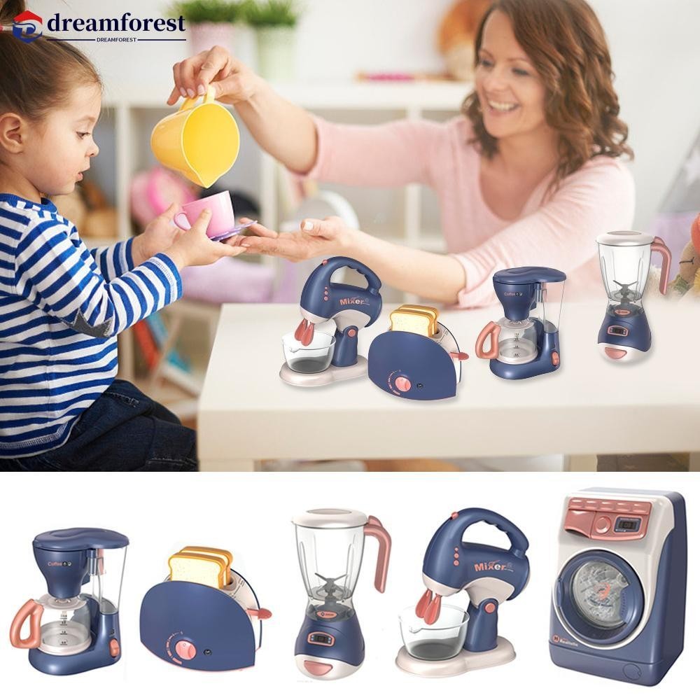 DREAMFOREST Mini Eletrodomésticos Brinquedos De Cozinha , Conjunto De Fingir Com Misturador E Torradeira Para Crianças Meninas Presentes D6K7