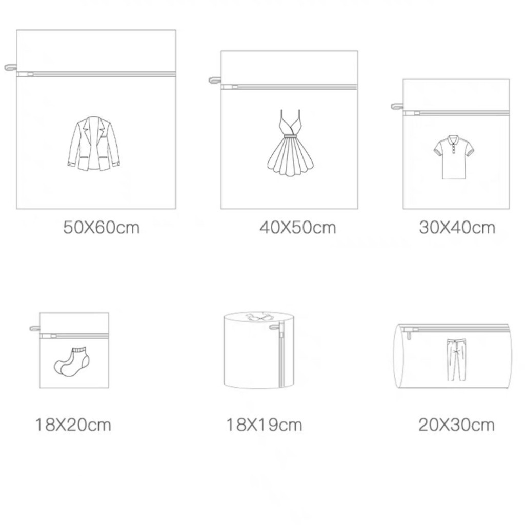 Kit De 6 Saco Protetor para Delicadas Lavagem De Roupas