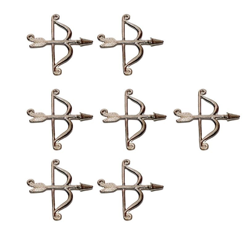 Kit 7 Pingente Arco Flecha 4,5cm Oxóssi Caboclos Umbanda