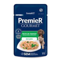 Ração Úmida Premier Gourmet Cães Filhotes Peito de Frango Batata Doce e Brócolis 85g
