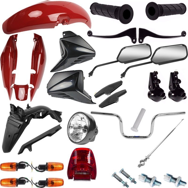 Kit Carenagem + Kit Guidao Pisca Cg 125 Fan 2009/10 Vermelho