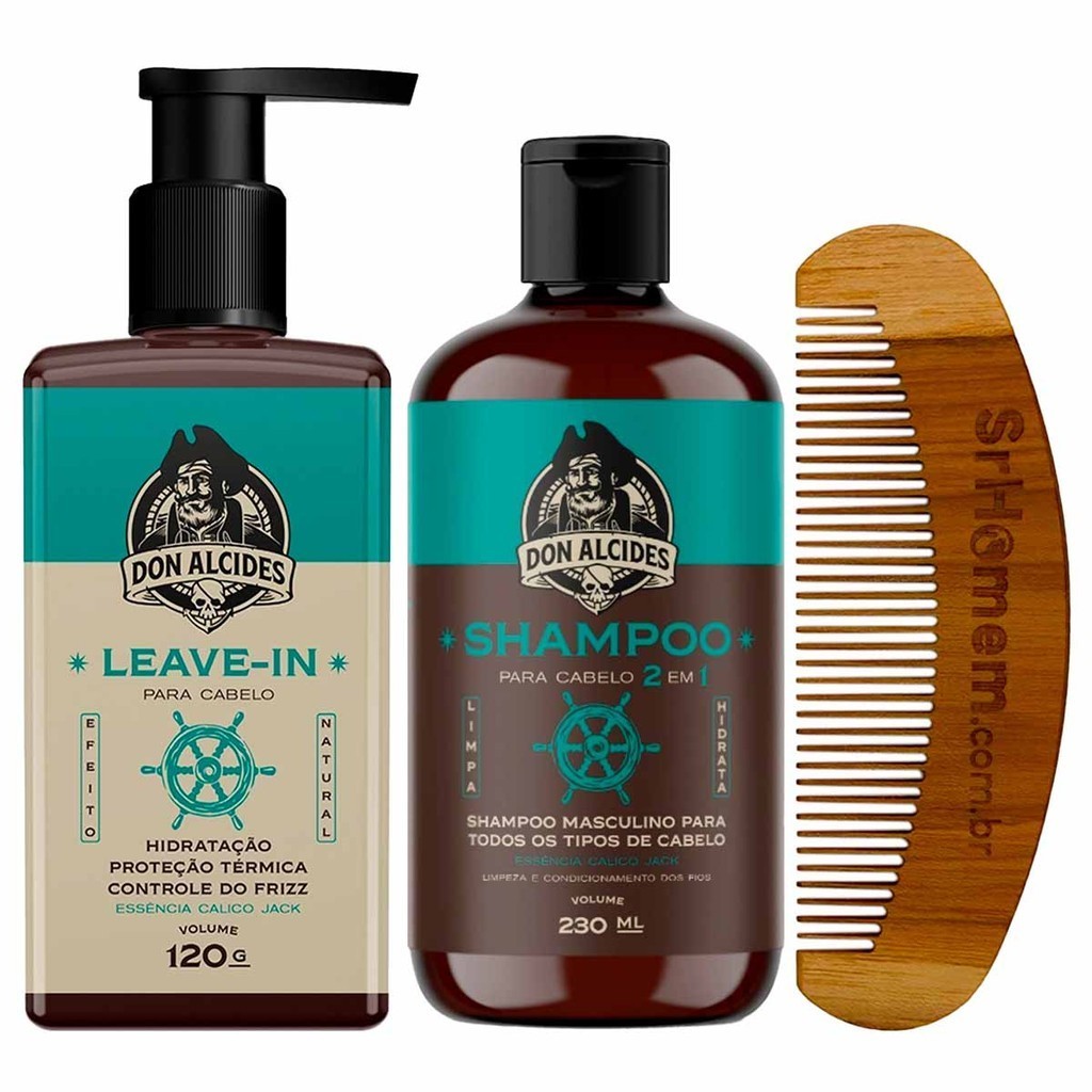 Leave-in Shampoo Cabelo Calico Jack Pente Curvo Don Alcides