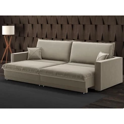 Sofá Tango 2,60m sem caixa, Retrátil e Reclinável Veludocristal Fendi - NETSOFAS