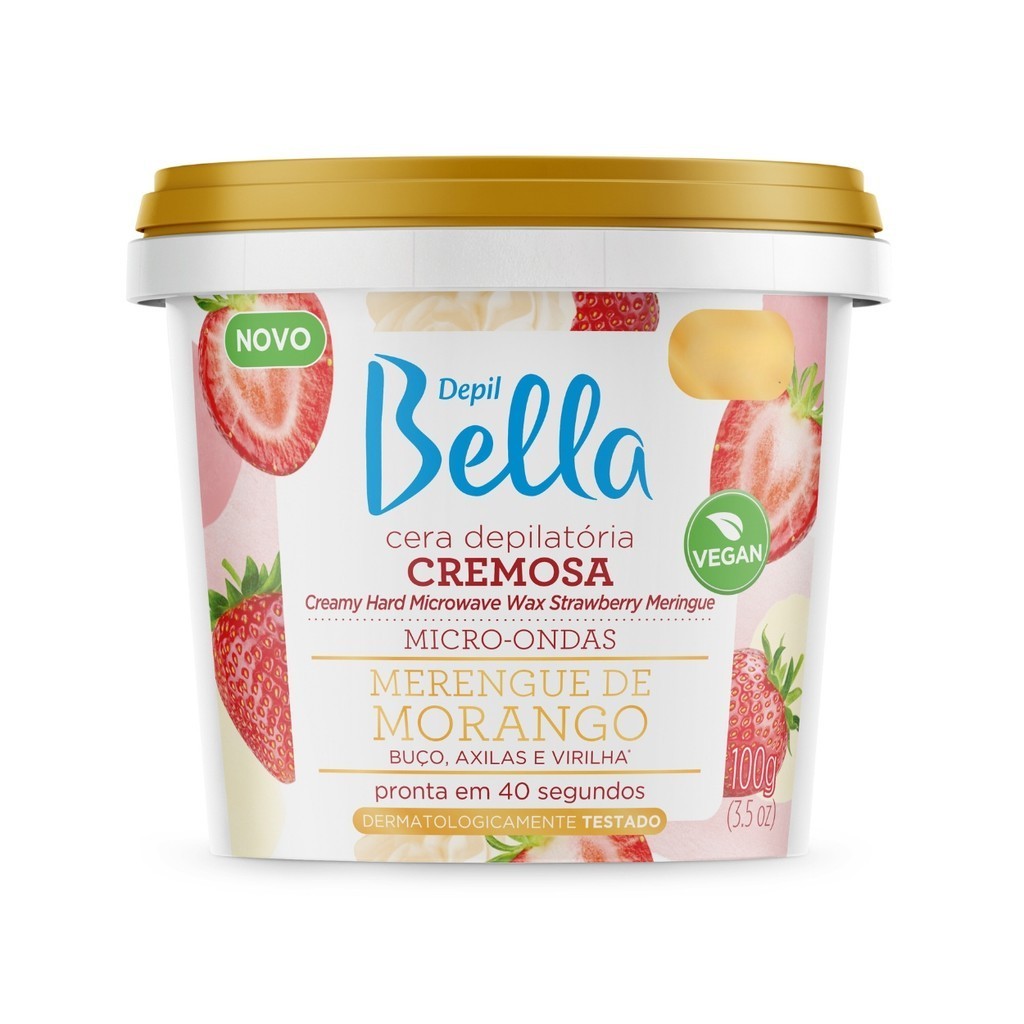 Cera Depilatória Micro-ondas Buço Morango Depil Bella 100g