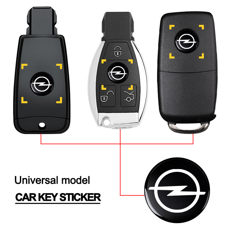 2/5 Pçs 14mm Emblema Chave Do Carro Adesivos Controle Automático Logotipo Decalques Para Opel Astra j Insignia g Corsa Z