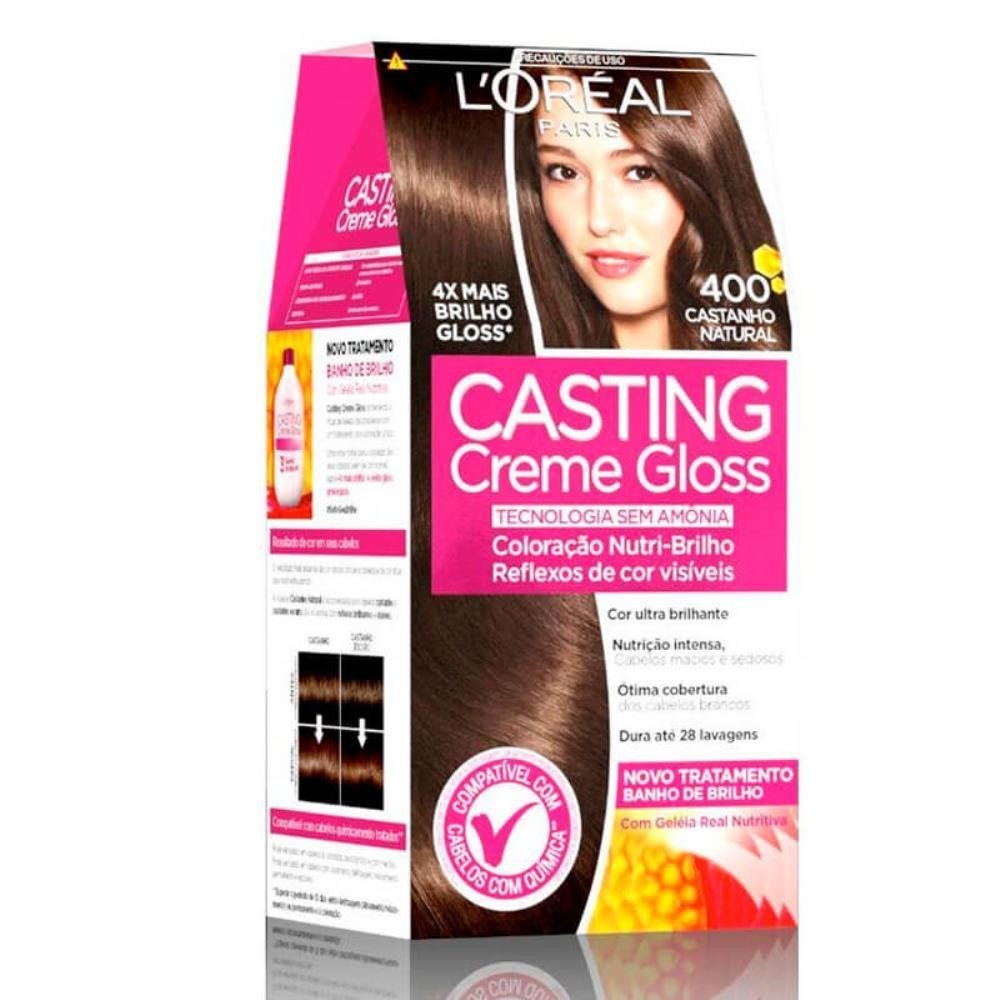 CASTING CREME GLOSS LOREAL TINTURA  CASTANHO NATURAL 400