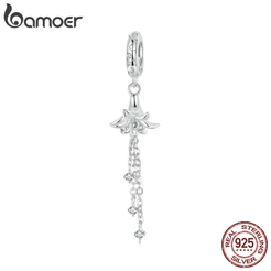 Bamoer 925 Sterling Sliver Charme Lírio Design Pingente Acessórios Para Pulseira