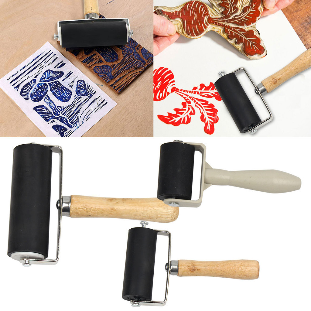 Novo Rolo De Borracha Profissional Pintura Com Brayer Tinta Impressão Projetos De Arte Artesanato em Oferta na Shopee