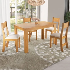 Mesa de Jantar 4 Lugares Mara Mel/Nude - Viero Móveis
