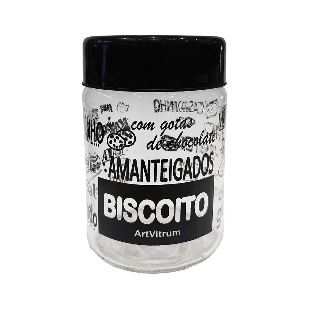 Pote p/ Biscoito Artvitrum 600ml Preto 31B/1 em Oferta na Shopee