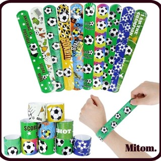 MITOM 12Pcs Pulseiras De Bofetadas , Futebol Com Padrão De Brinquedos Infantis Suprimentos Para Festas em Oferta na Shopee