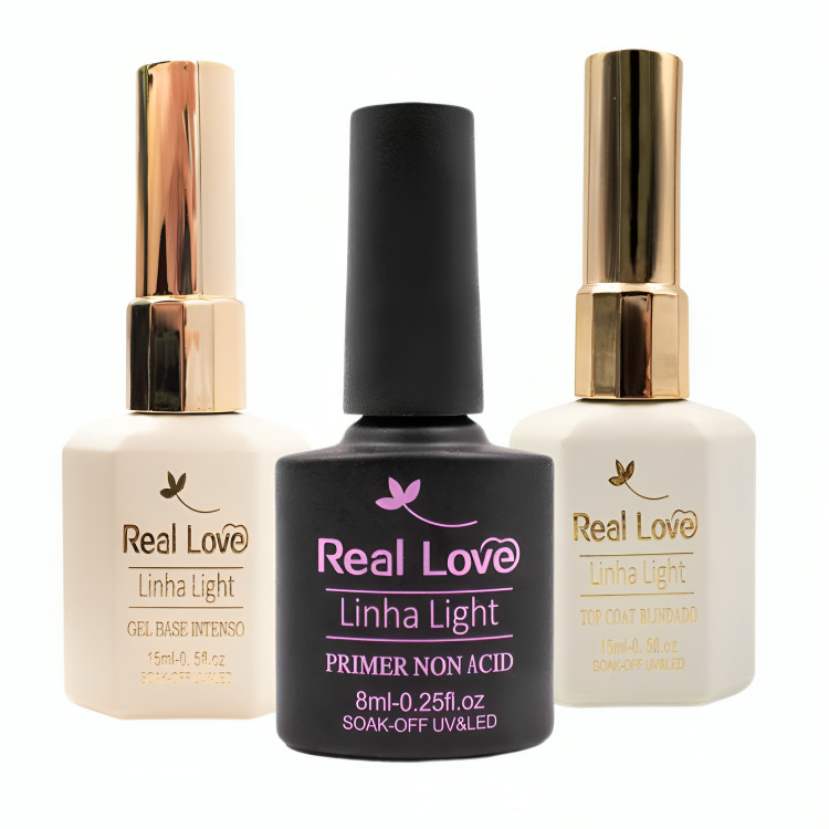 Kit Especial Top Coat Blindado -Base em Gel Intenso + Primer - Real Love