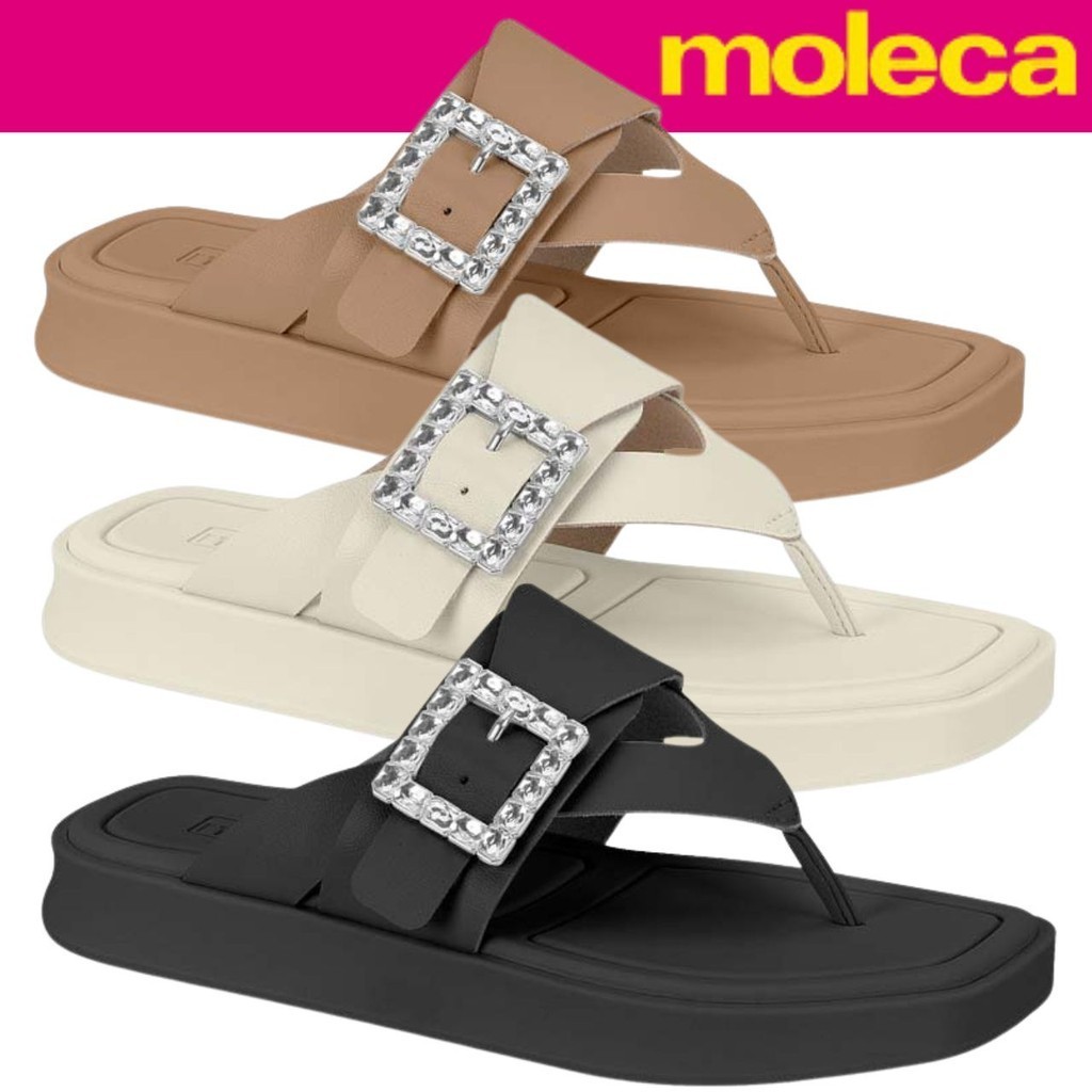 Sandália Tamanco Feminina Moleca Detalhe Fivela Moda Conforto em Oferta na Shopee