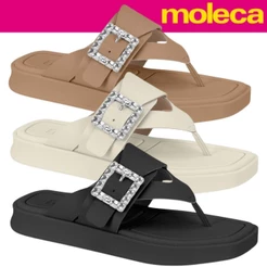 Sandália Tamanco Feminina Moleca Detalhe Fivela Moda Conforto